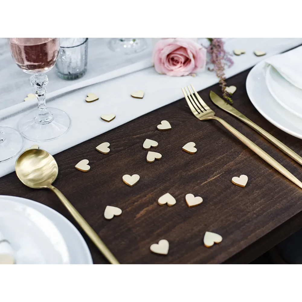 WOODEN CONFETTI HEARTS 2X2CM 50PCS - Image 2