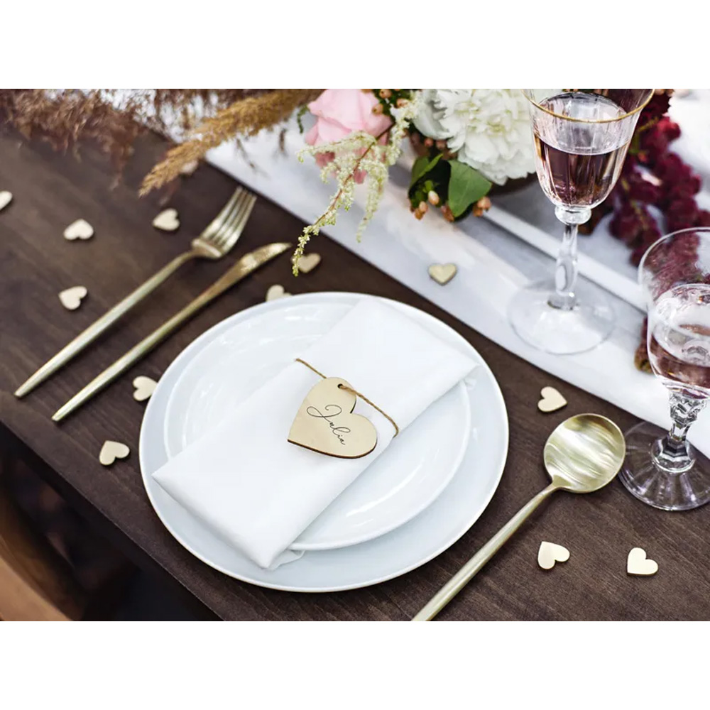 WOODEN CONFETTI HEARTS 2X2CM 50PCS - Image 3