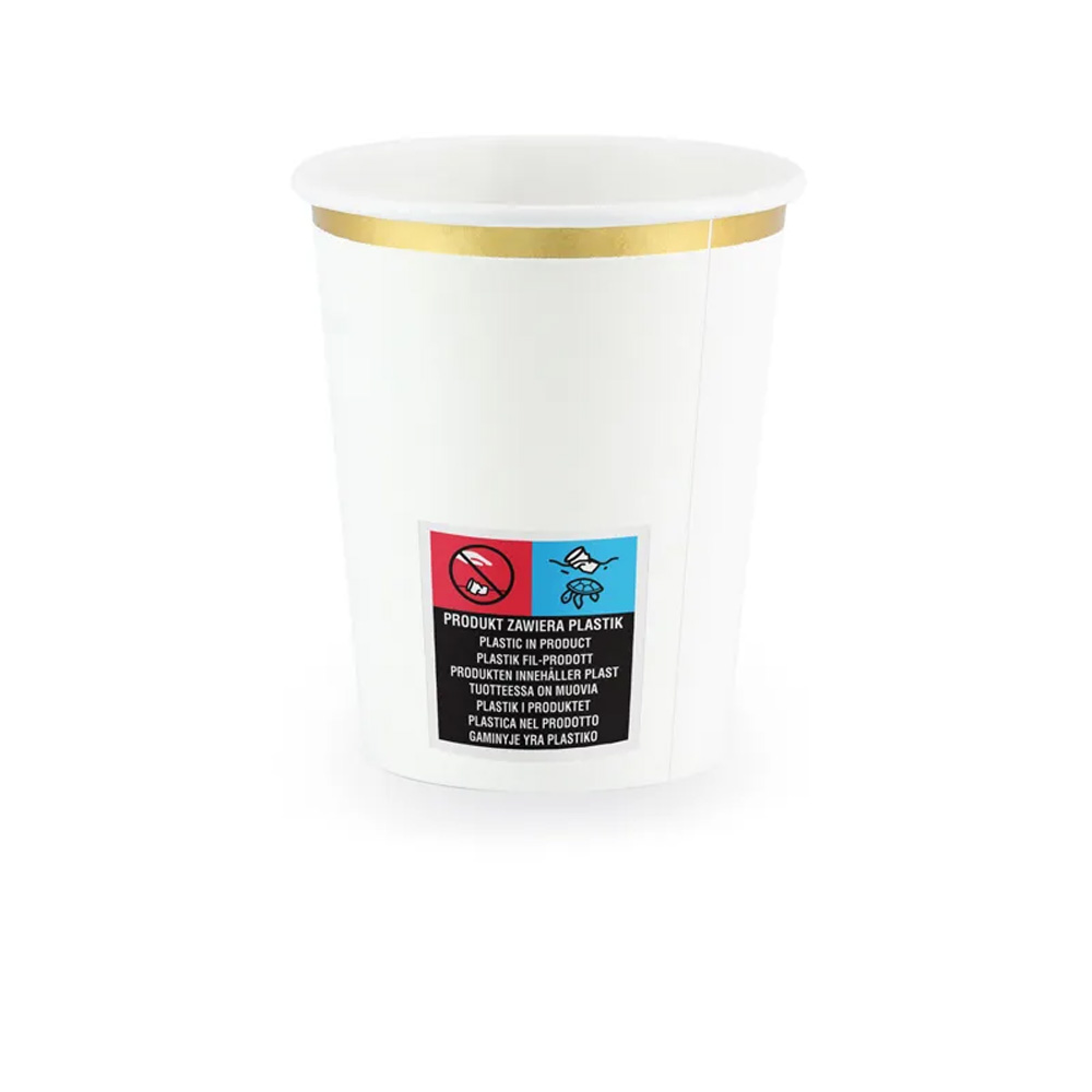 CUPS WHITE 260 ML 6PCS - Image 2