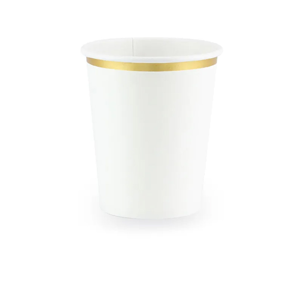 CUPS WHITE 260 ML 6PCS