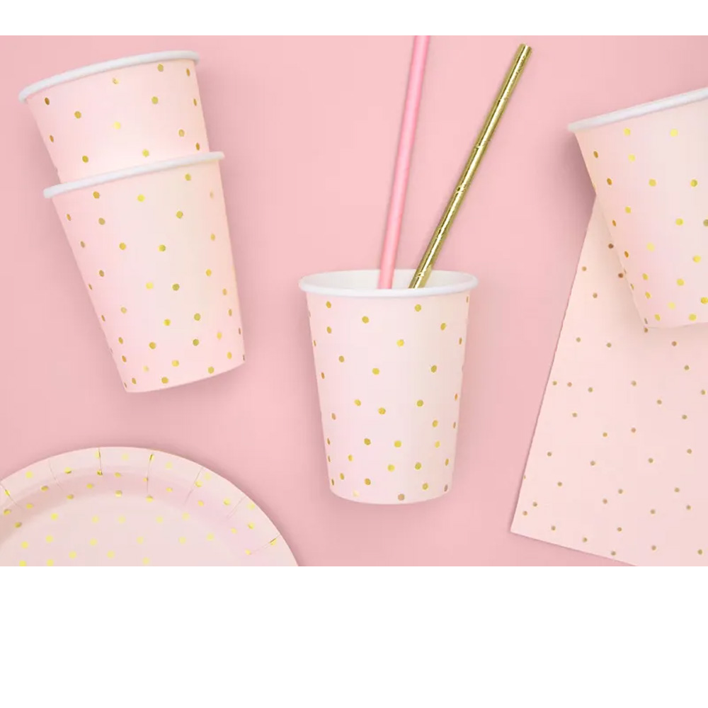 CUPS POLKA DOTS LIGHT PINK 260ML 6PCS - Image 4