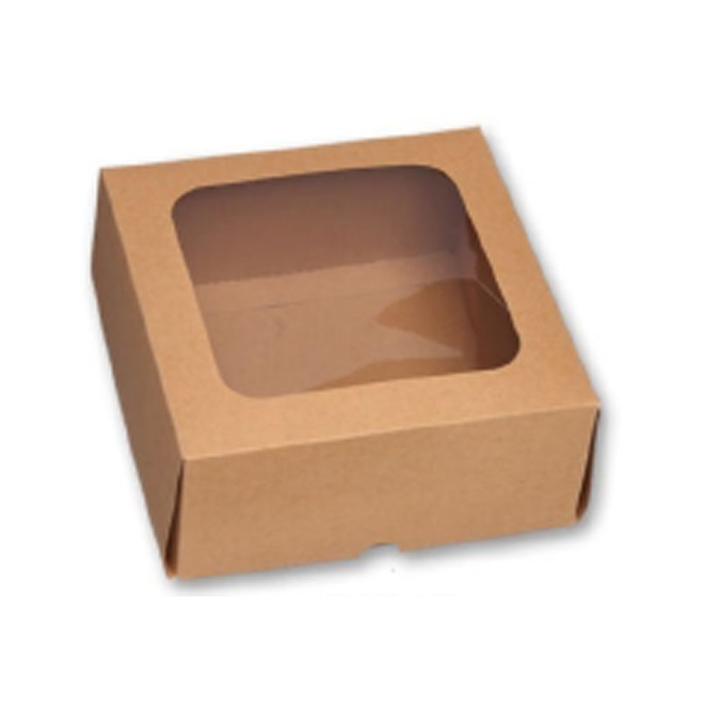 BOX KRAFT WITH WINDOW 14.5X14CM, 14.5X6.5CM