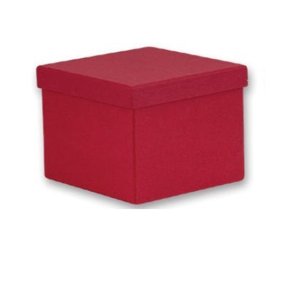 SQUARE BOX RED 12.5X12.5X10.5CM