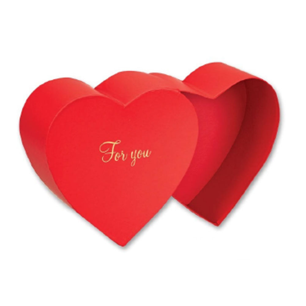 BOX HEART DRAWER RED 23.5X23X11CM