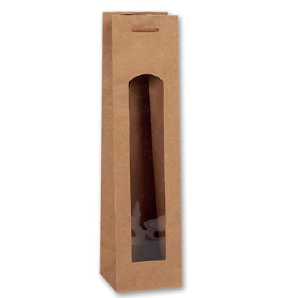 BAG WINE WITH WINDOW KRAFT 38X9.5X9CM