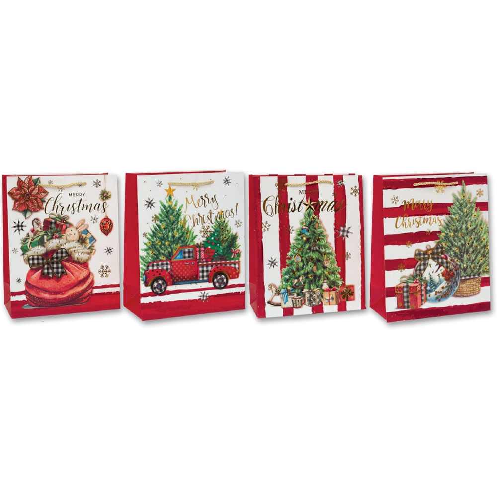 BAG CHRISTMAS STRIPED ASSORTED 4 MODELS40X30X12CM