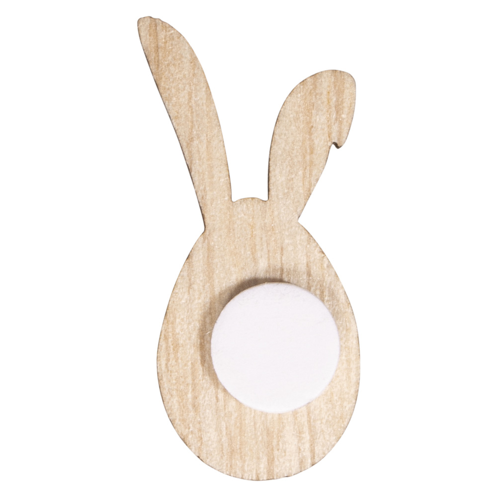 WOODEN SHAPES BUNNY FSC MIX CREDIT COLOURED 3-3.7CM 12PCS - Image 2