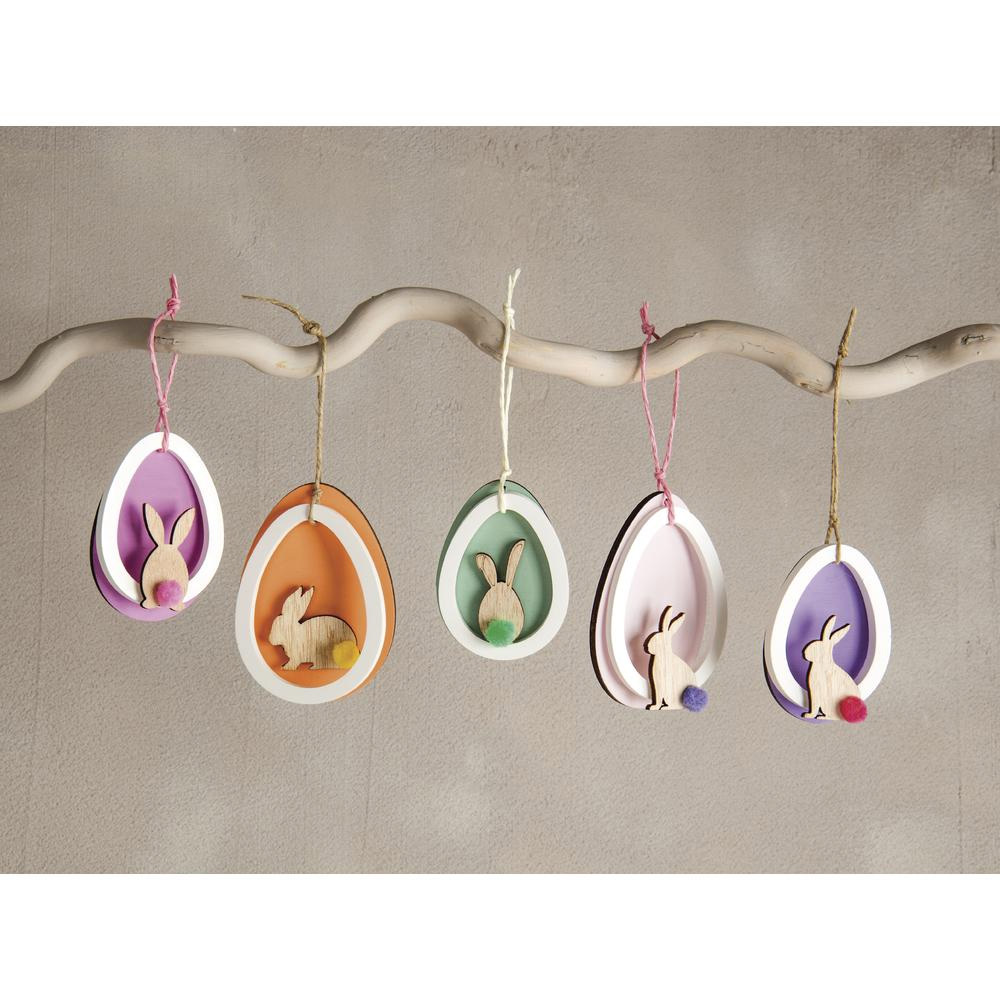 WOODEN SHAPES BUNNY FSC MIX CREDIT COLOURED 3-3.7CM 12PCS - Image 3