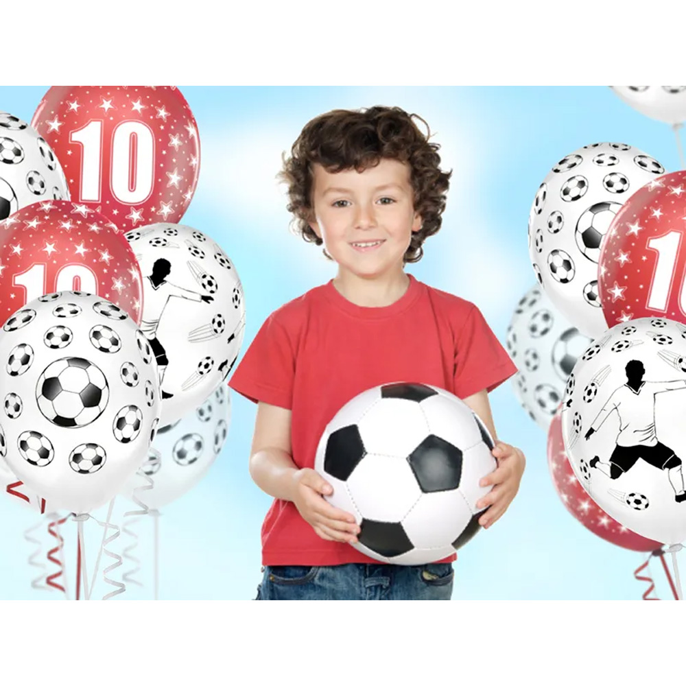 BALLOONS FOOTBALLER AND BALLS 30CM 6PCS - Image 2