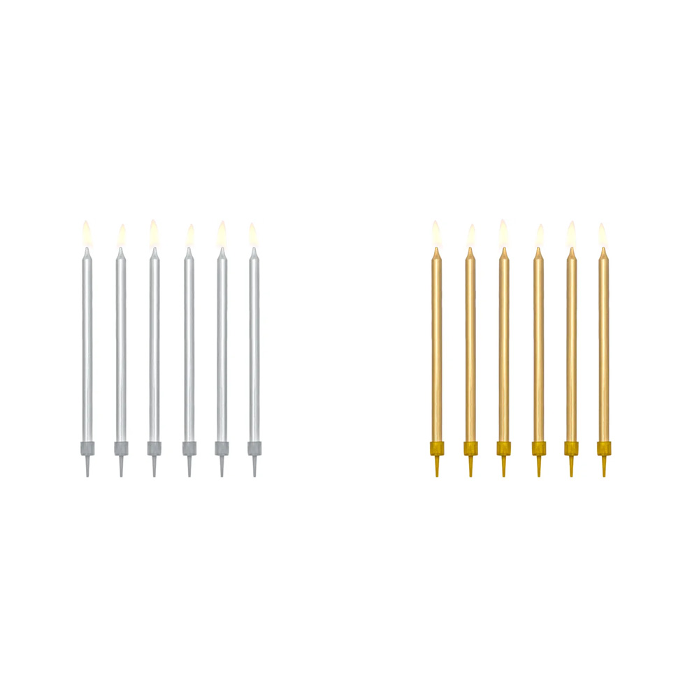 BIRTHDAY CANDLES PLAIN 12.5CM 12PCS