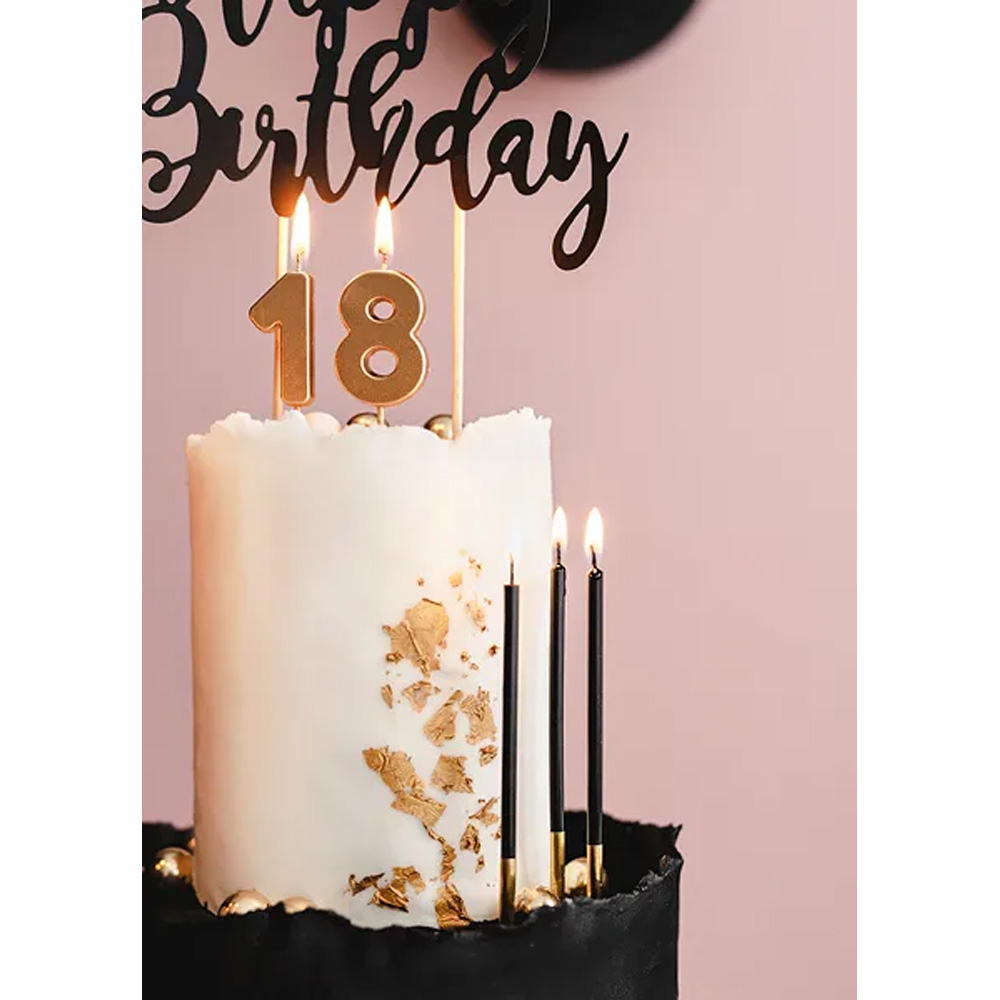 PLAIN BIRTHDAY CANDLES BLACK 14CM 12PCS - Image 3