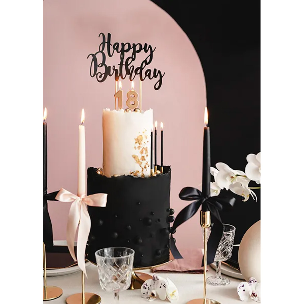 PLAIN BIRTHDAY CANDLES BLACK 14CM 12PCS - Image 4