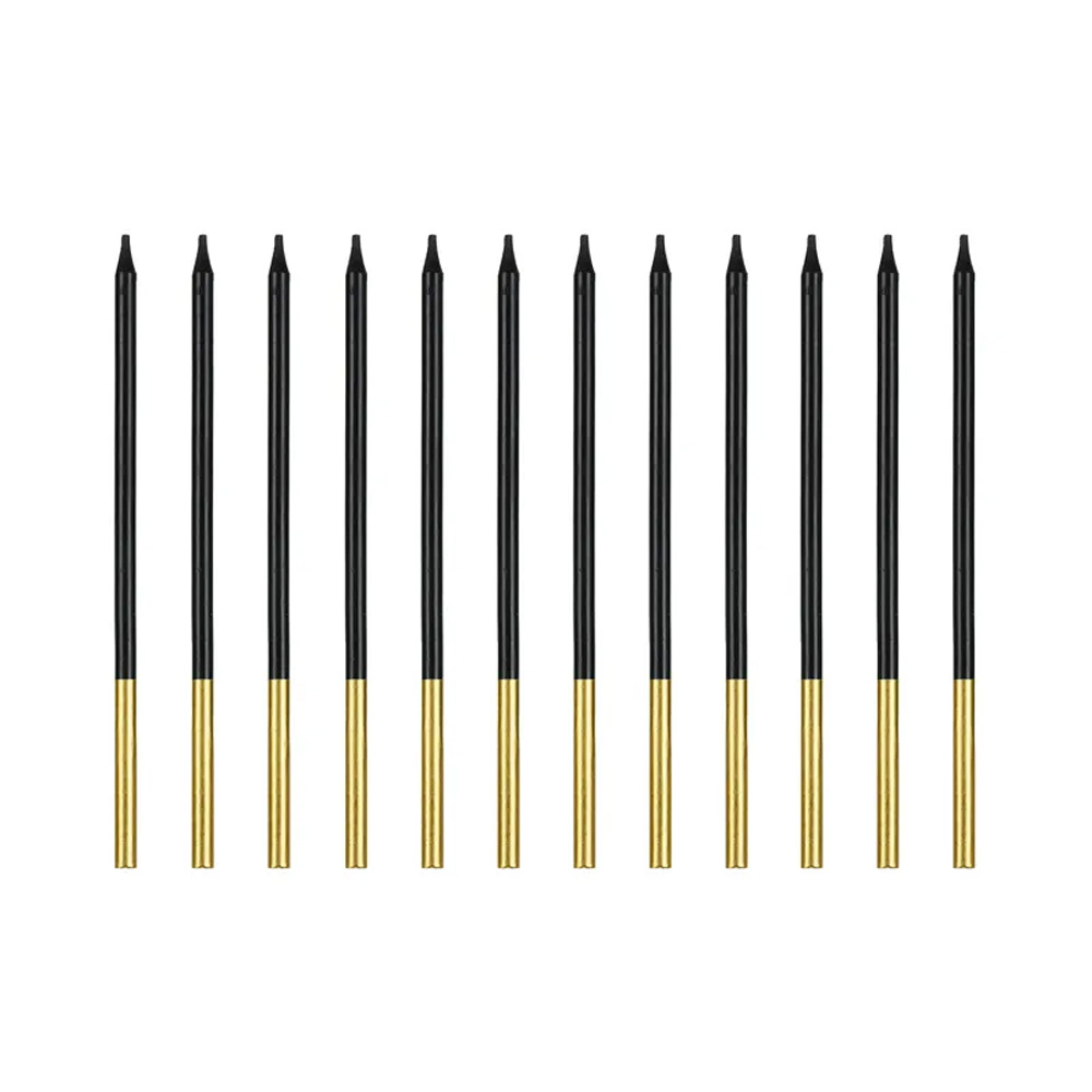 PLAIN BIRTHDAY CANDLES BLACK 14CM 12PCS