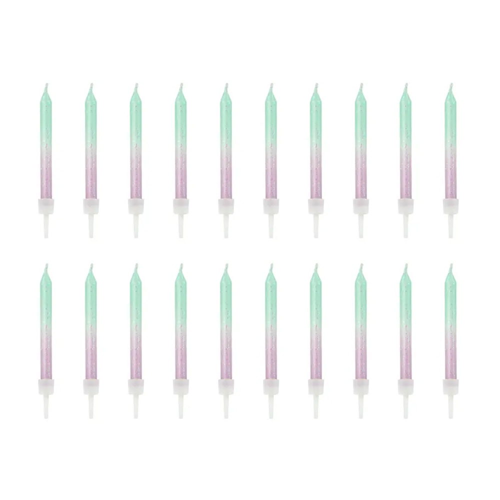 BIRTHDAY CANDLES OMBRE 6CM 20PCS