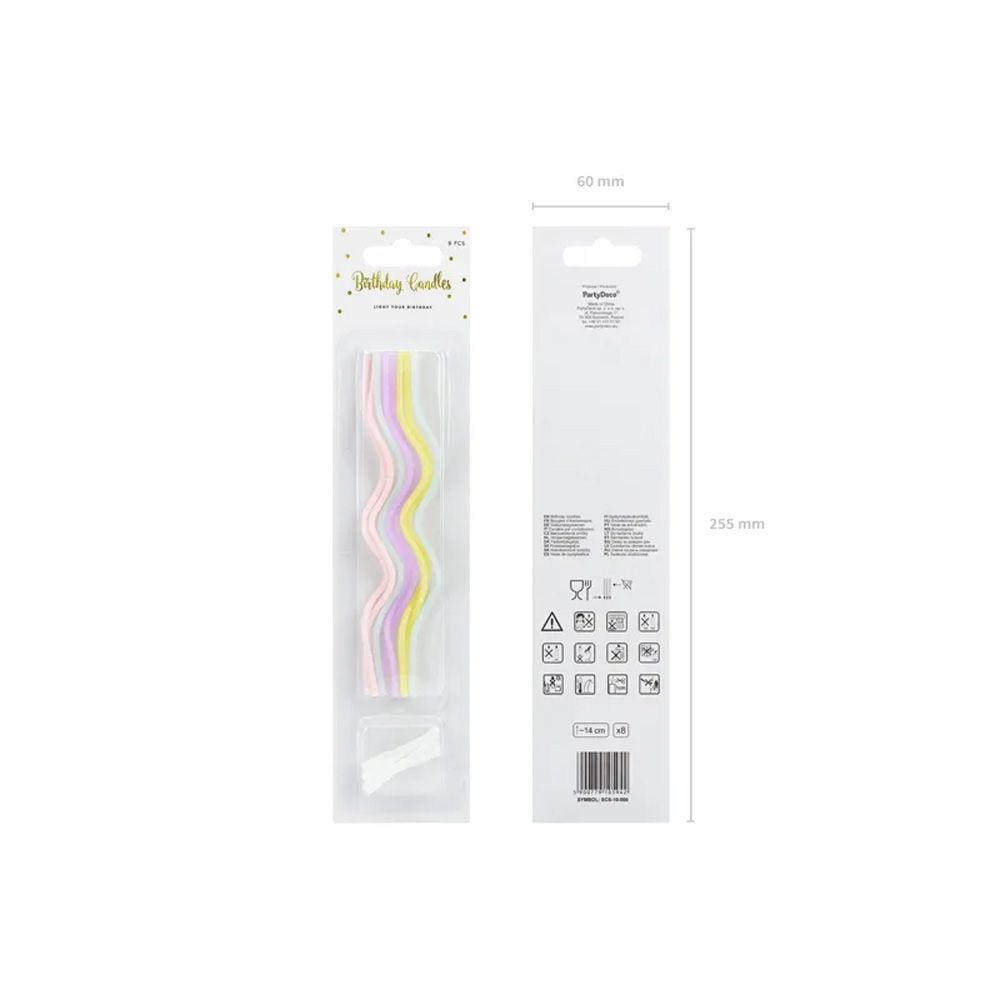 BIRTHDAY CANDLES CURL MIX 14CM 8PCS - Image 2