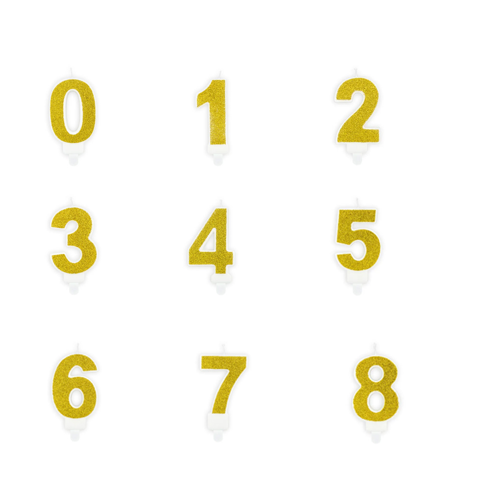 BIRTHDAY CANDLE NUMBER GOLD 7CM