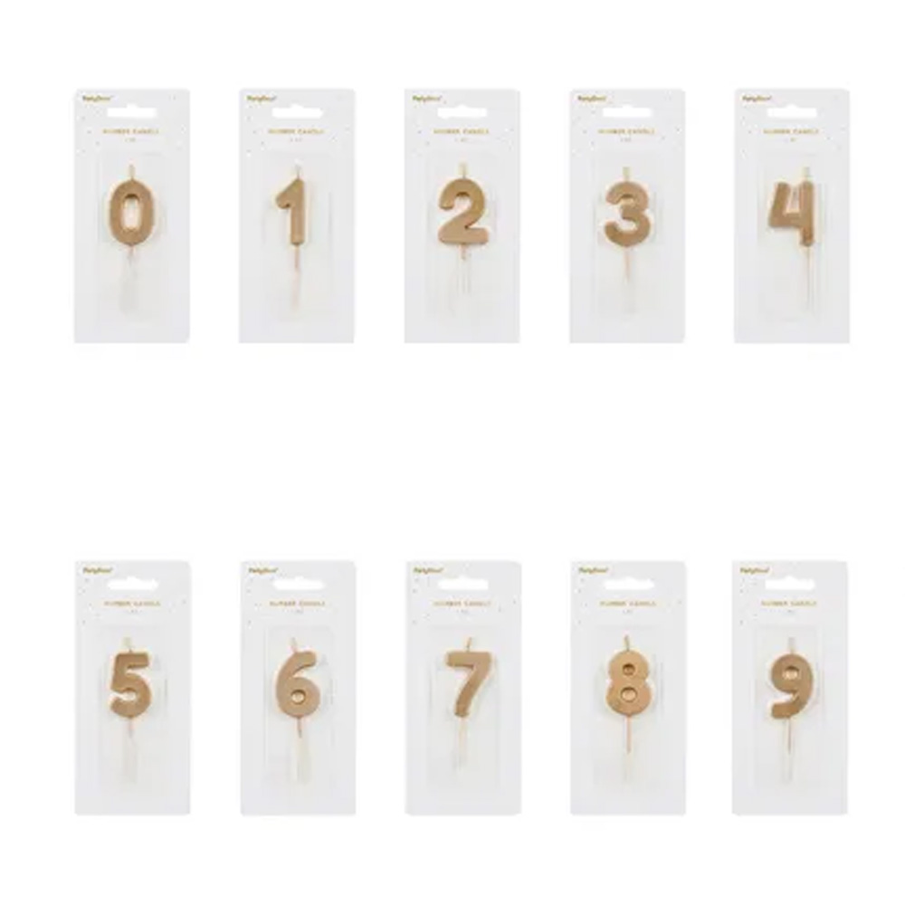 BIRTHDAY CANDLE NUMBER GOLD 4.5CM