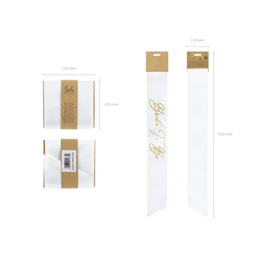 SASH BRIDE TO BE WHITE 75CM - Image 2