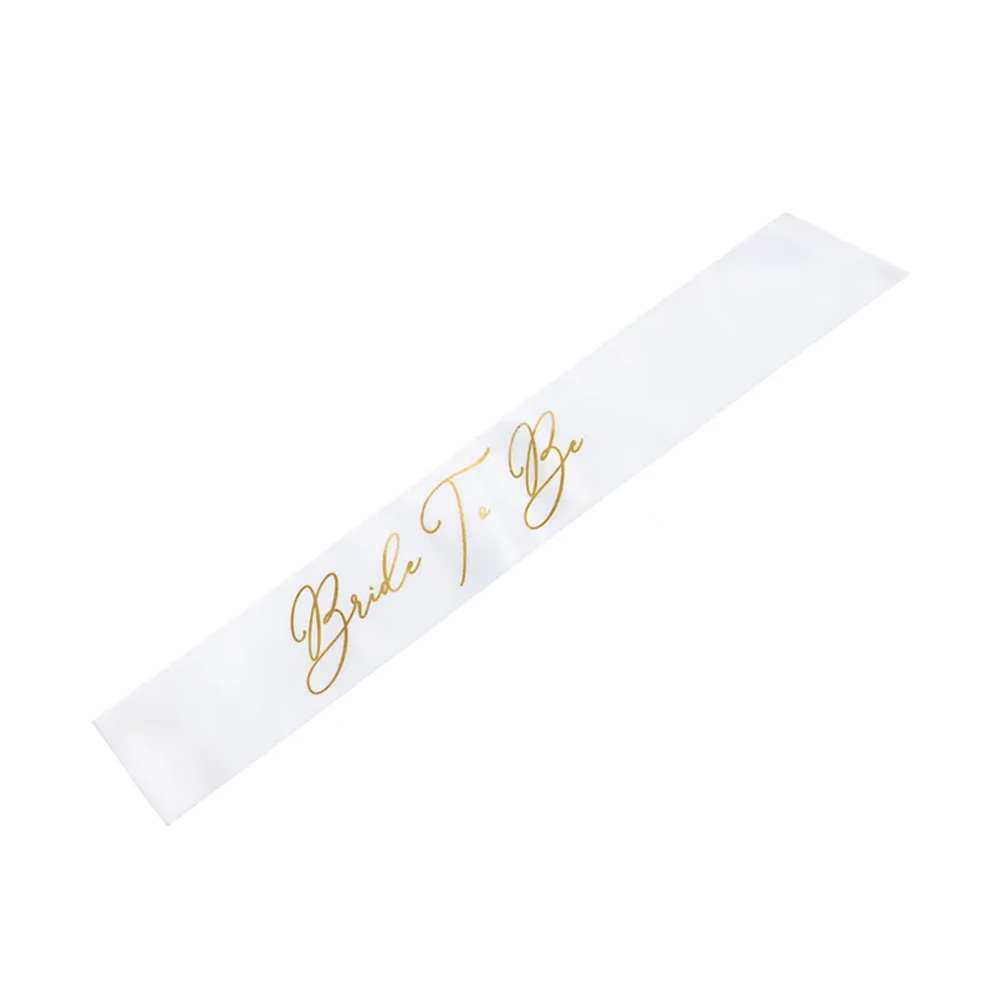 SASH BRIDE TO BE WHITE 75CM