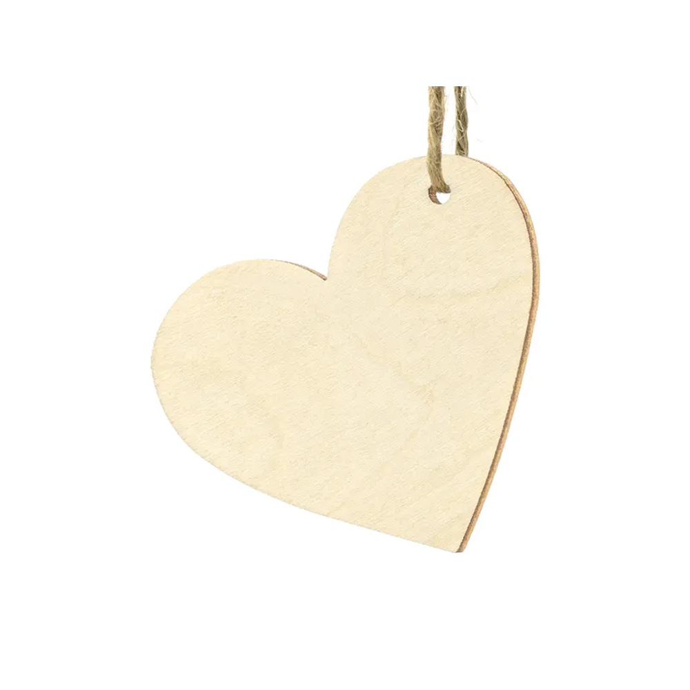 WOODEN PLACE CARDS HEARTS 6X5CM 10PCS - Image 2