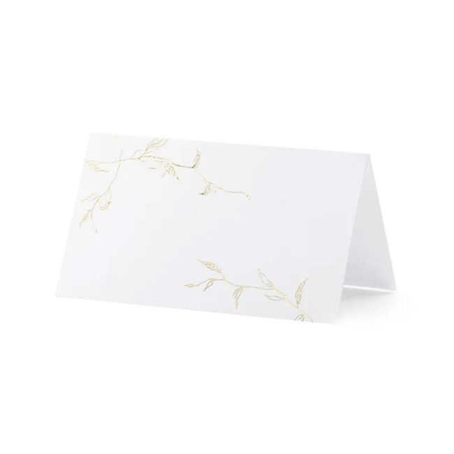 PLACE CARDS BRANCHES GOLD 9.5X5.5CM 10PCS
