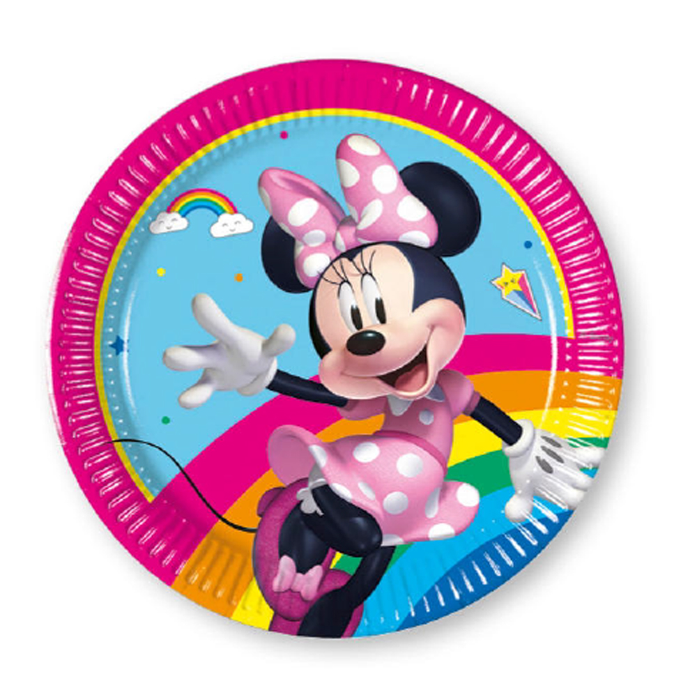 PAPER PLATES MINNIE RAINBOW NEXT GENERATION 20CM 8PCS