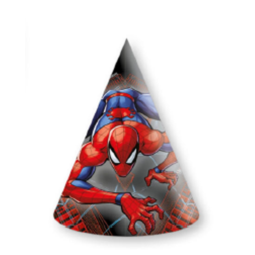 PAPER HATS SPIDERMAN WORLD OF WEB 6PCS