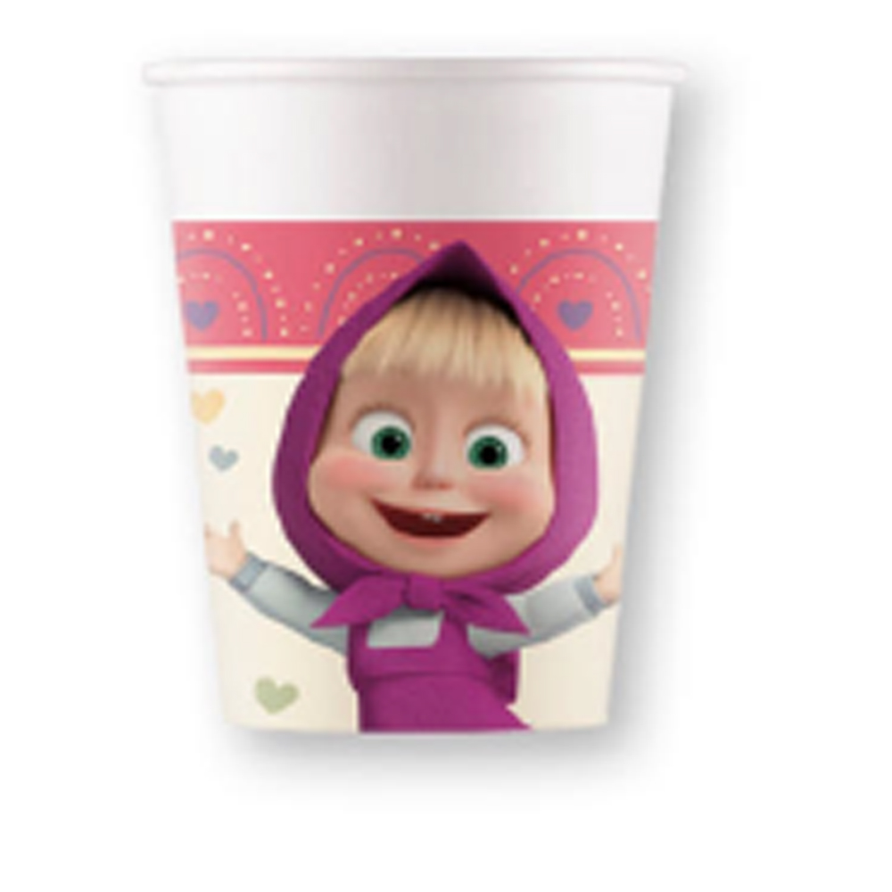 PAPER CUPS MASHA SWEET HEART 200ML 8PCS