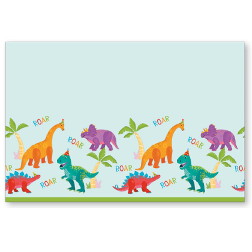 PLASTIC TABLECOVER DINO PARTY 120X180CM