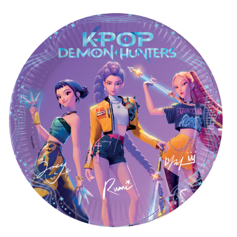 PAPER PLATES K-POP DEMON HUNTERS NETFLIX 23CM 8PCS