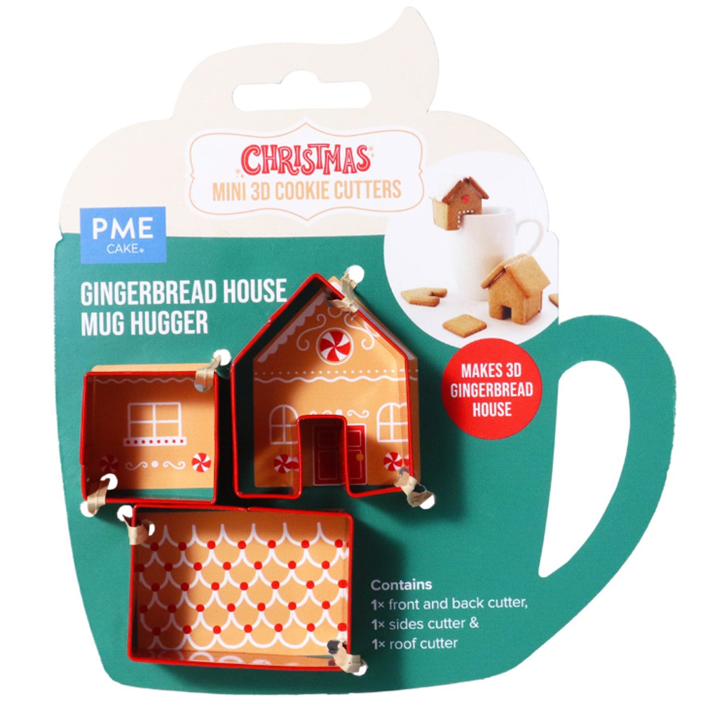 SET OF 3 CHRISTMAS COOKIE CUTTERS MINI GINGERBREAD HOUSE MUG