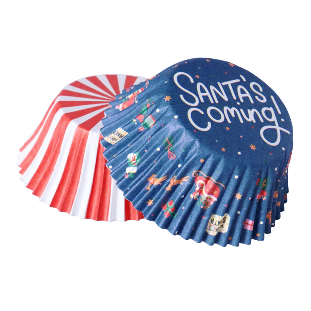 SET OF 24 CHRISTMAS CUPCAKE & TOPPER SANTA'S COMING TO TOWN - Image 5