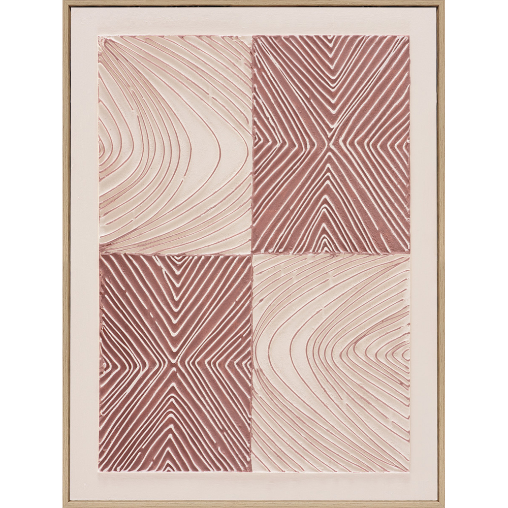 3D WALL DECORATION RED DIAGONAL SHAPES 60X80CM