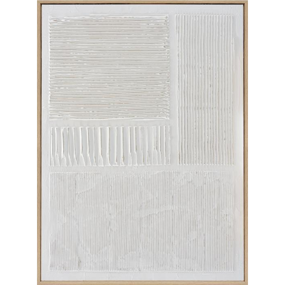 3D WALL DECORATION LINES IN SHAPES WHITE 60X80CM