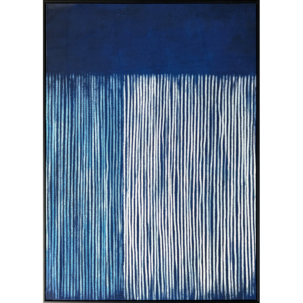 3D WALL DECORATION BLUE STRIPES GLOSSY 83X123CM