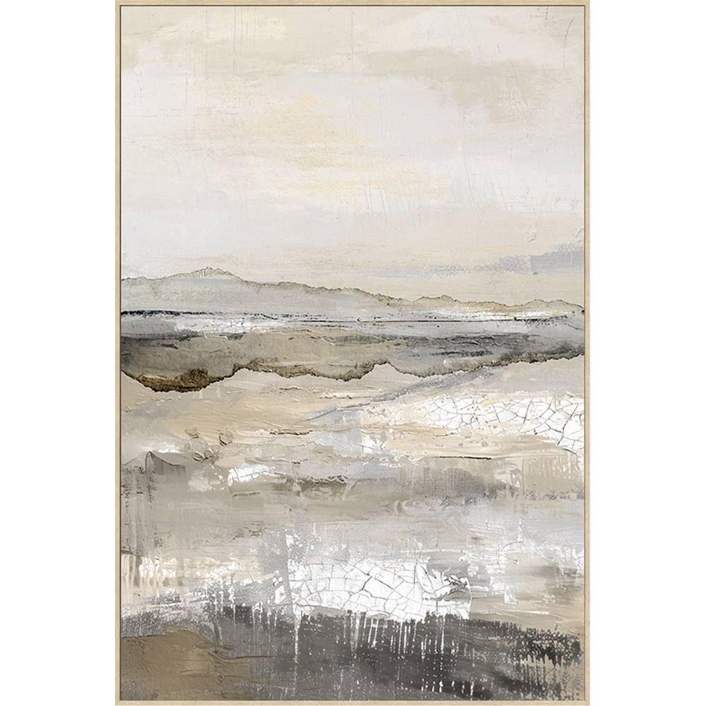 CANVAS HAND-PAINTING INCLUDING FRAME MOUNTAIN LAKE 80X120CM