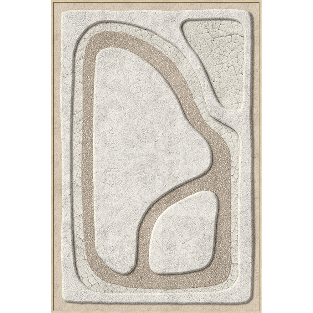 CANVAS HAND-PAINTING INCLUDING FRAME WHITE 3D 80X120CM