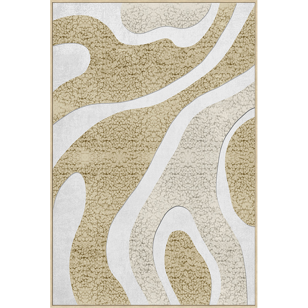 CANVAS HAND-PAINTING INCLUDING FRAME WITH WOOLWOOL LINES 80X120CM