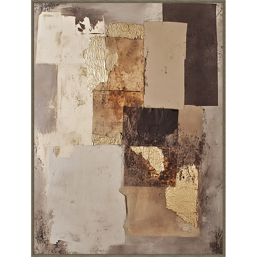 CANVAS HAND-PAINTING INCLUDING FRAME DARK SHAPES 60X80CM