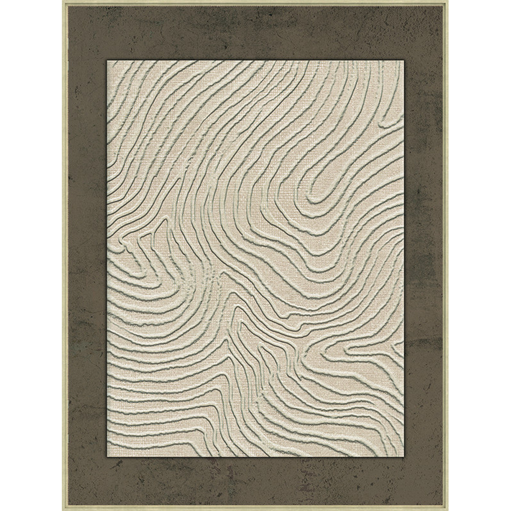CANVAS HAND-PAINTING INCLUDING FRAME WHITE WAVES 60X80CM