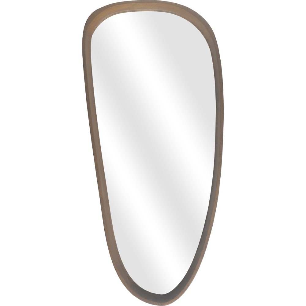 MIRROR WITH WOODEN FRAME ASYMMETRIC BROWN 70X150CM
