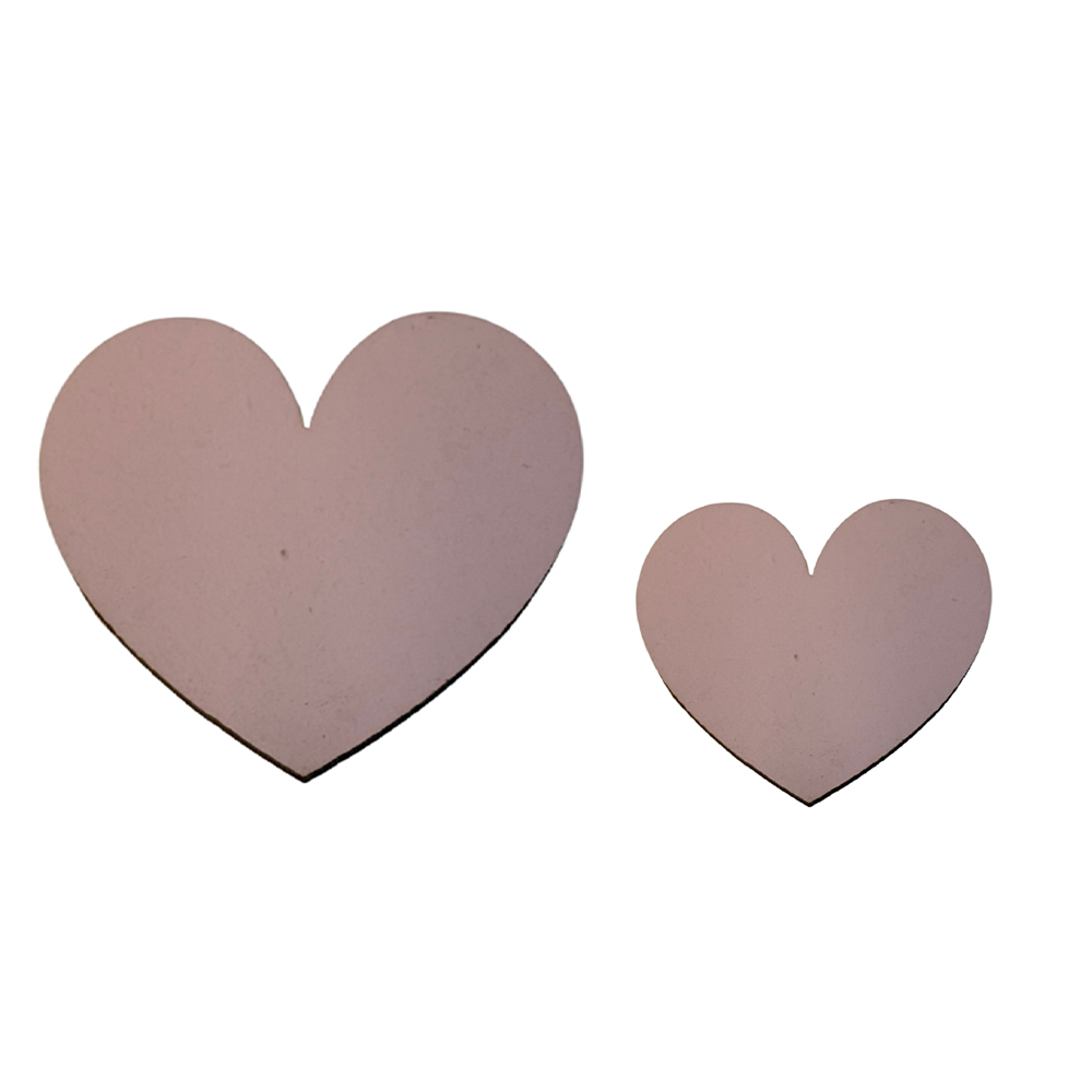 WOODEN SHAPE FULL HEART SHAPE PINK