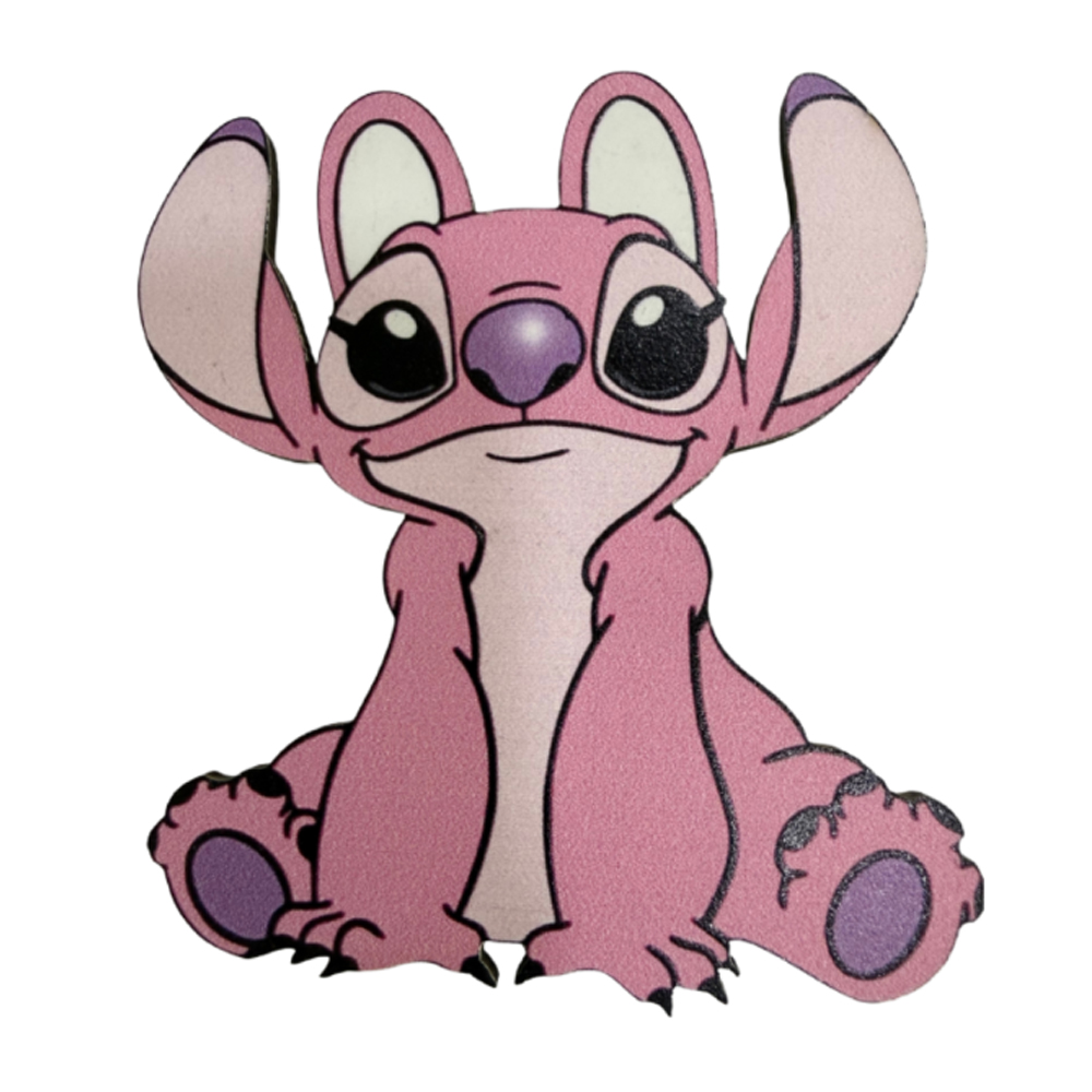 WOODEN SHAPE STITCH PINK 10CM