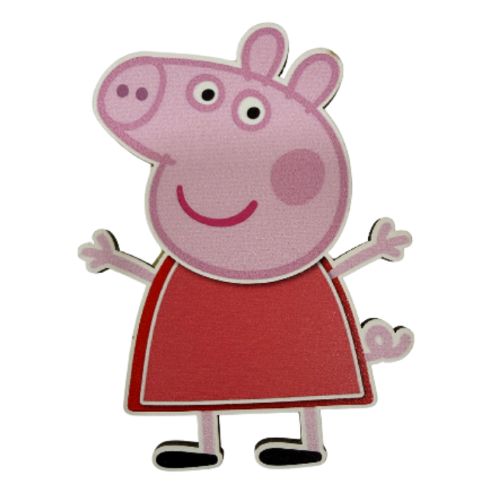 WOODEN SHAPE PEPPA PIG 10CM
