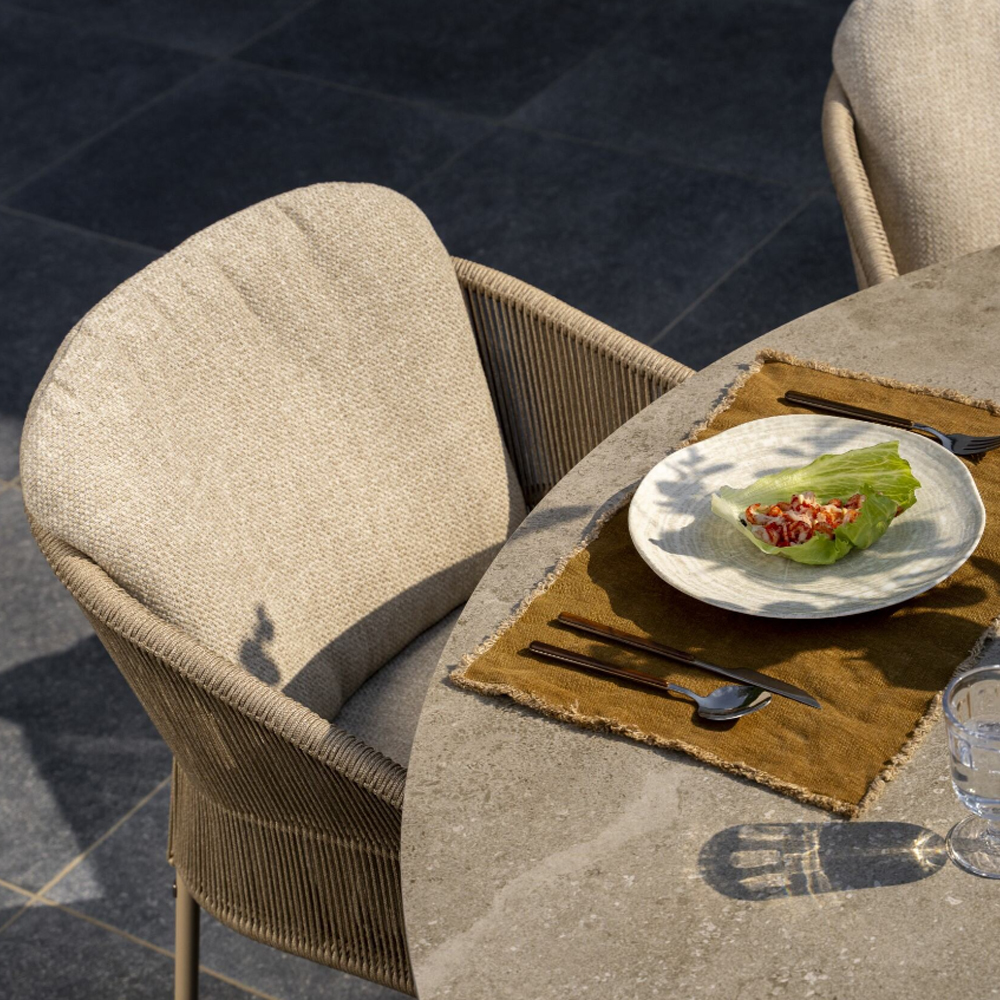 FLORENCE DINING CHAIR LATTE WITH 2 CUSHIONS 61X65.5X80CM - Image 2