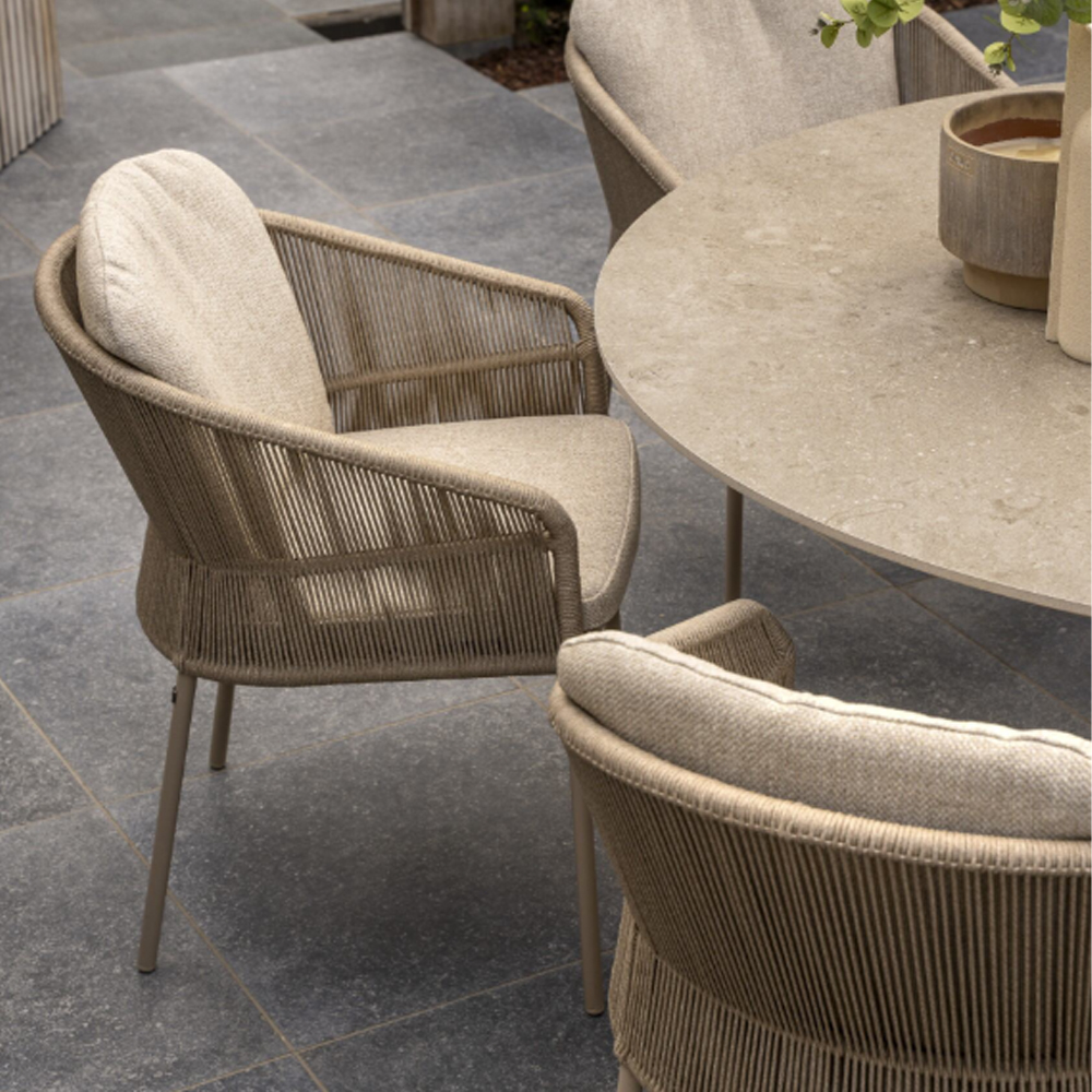 FLORENCE DINING CHAIR LATTE WITH 2 CUSHIONS 61X65.5X80CM - Image 3