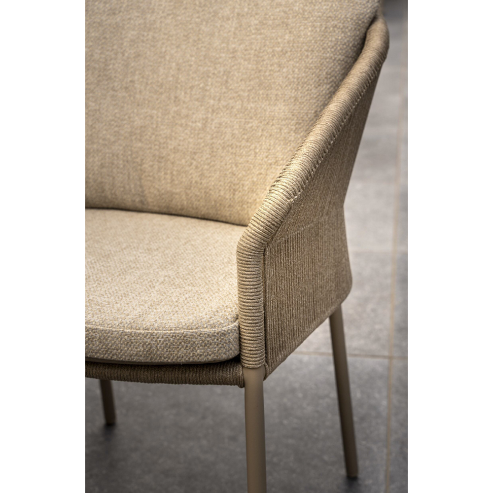 FLORENCE DINING CHAIR LATTE WITH 2 CUSHIONS 61X65.5X80CM - Image 5