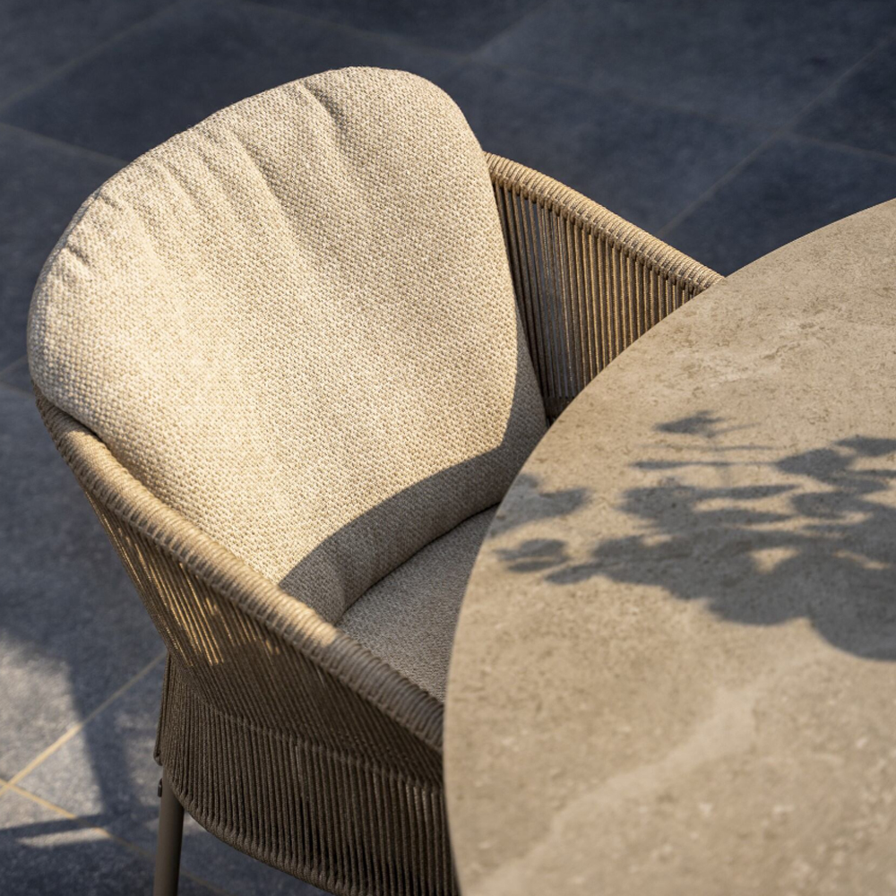 FLORENCE DINING CHAIR LATTE WITH 2 CUSHIONS 61X65.5X80CM - Image 4