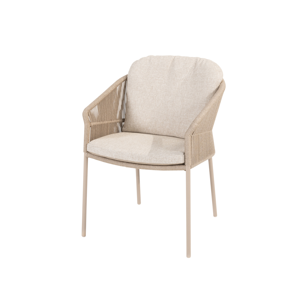 FLORENCE DINING CHAIR LATTE WITH 2 CUSHIONS 61X65.5X80CM