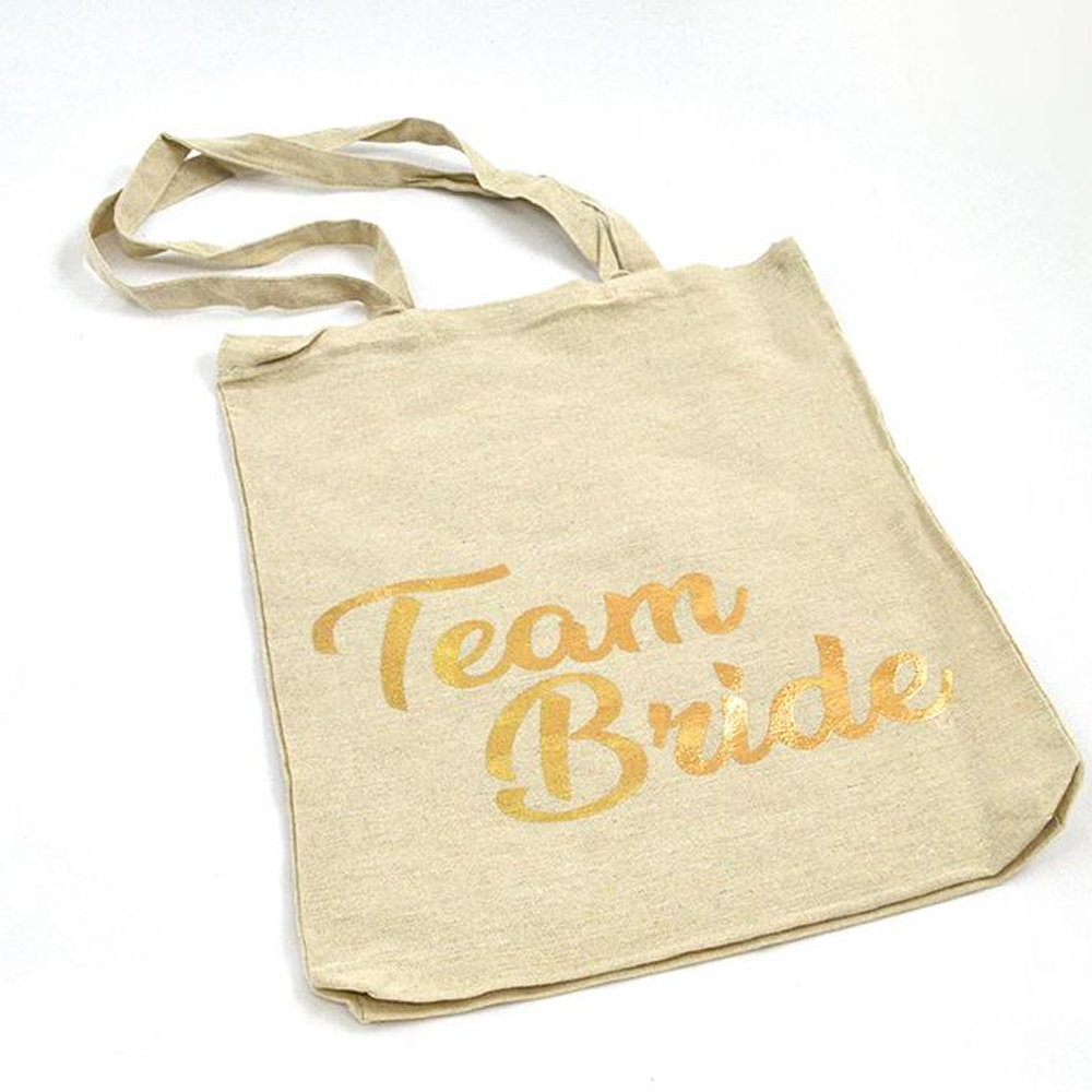 TEAM BRIDE GOLD COTTON BAG 37X42CM 1PCS - Image 2
